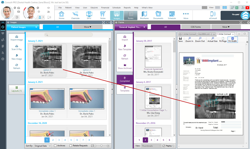 dental images and forms creation application